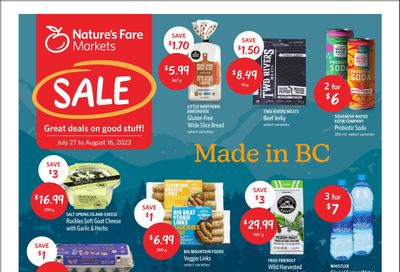 Nature's Fare Markets Flyer July 27 to August 16