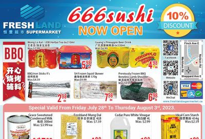 FreshLand Supermarket Flyer July 28 to August 3