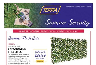 Terra Greenhouses Flyer July 28 to August 3