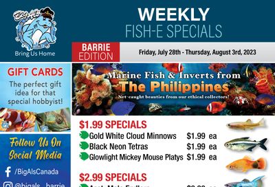 Big Al's (Barrie) Weekly Specials July 28 to August 3