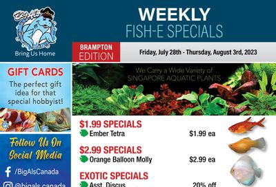 Big Al's (Brampton) Weekly Specials July 28 to August 3