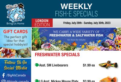 Big Al's (London) Weekend Specials July 28 to 30