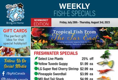 Big Al's (Newmarket) Weekly Specials July 28 to August 3