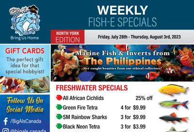 Big Al's (North York) Weekly Specials July 28 to August 3