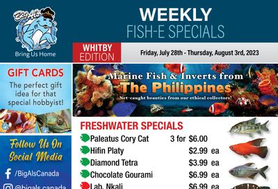 Big Al's (Whitby) Weekly Specials July 28 to August 3