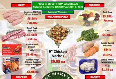St. Mary's Supermarket Flyer August 2 to 8