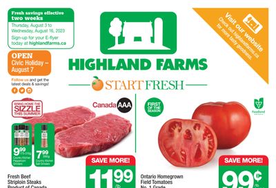 Highland Farms Flyer August 3 to 16