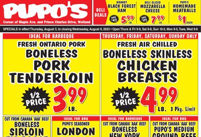 Pupo's Food Market Flyer August 3 to 9