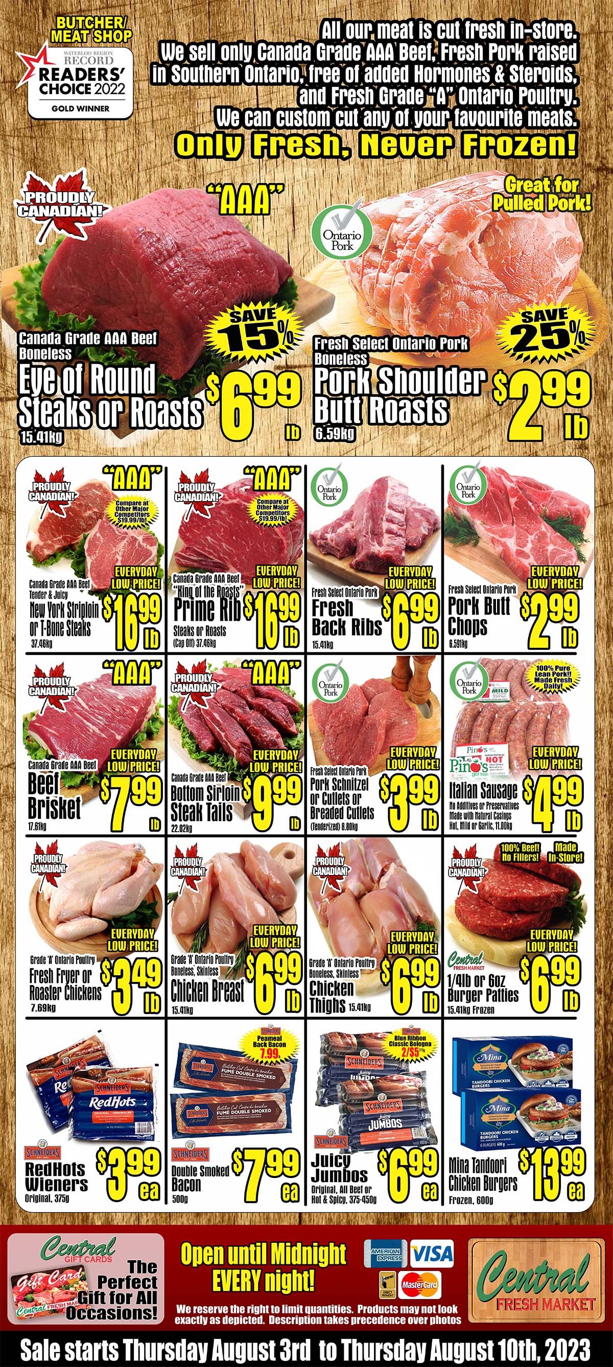 Central Fresh Market Flyer August 3 to 10