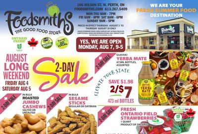 Foodsmiths Flyer August 3 to 10