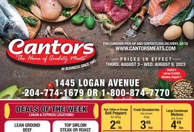 Cantor's Meats Flyer August 3 to 9