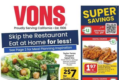 Vons (CA) Weekly Ad Flyer Specials July 26 to August 1, 2023