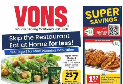 Vons (CA) Weekly Ad Flyer Specials July 26 to August 1, 2023