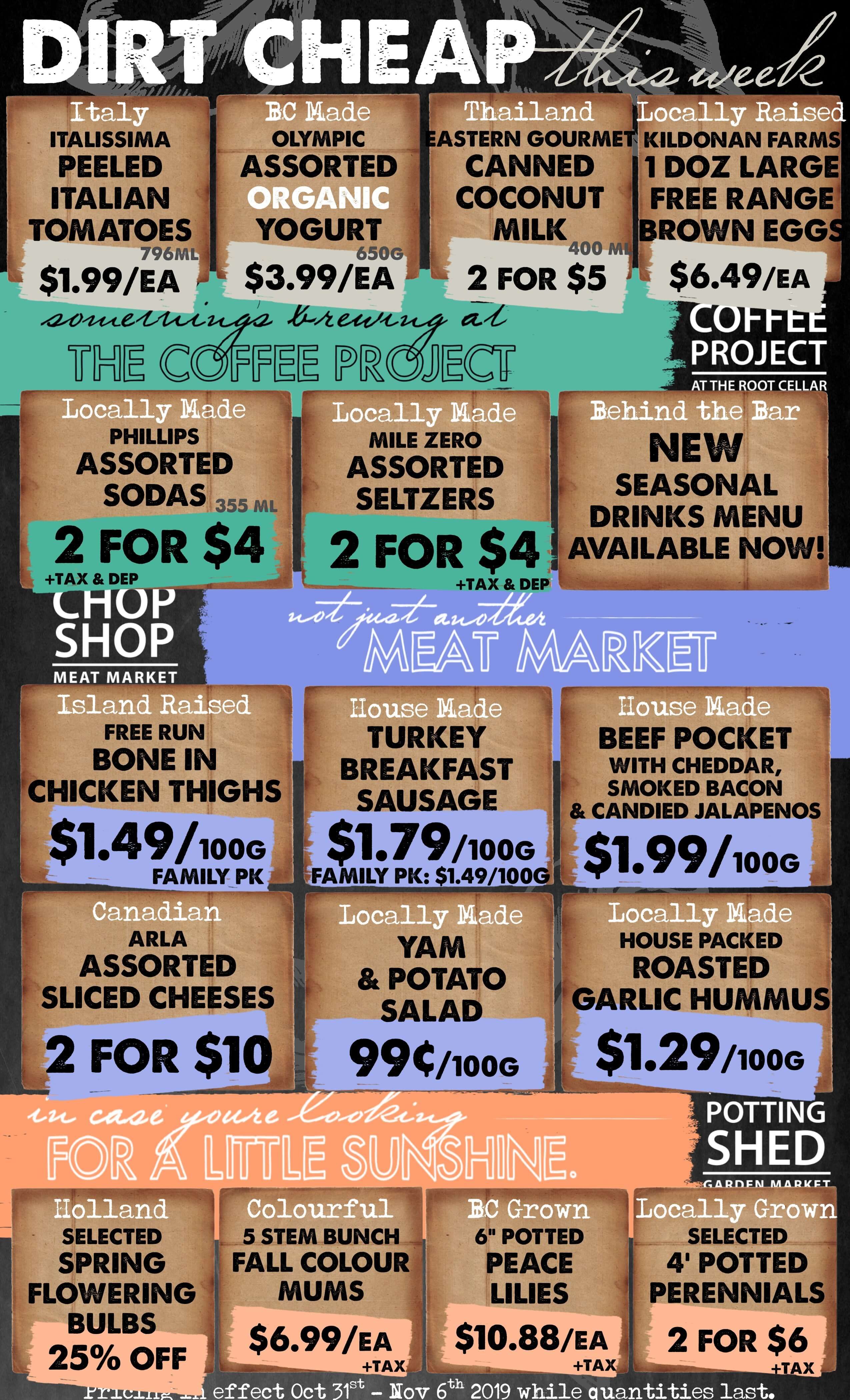 The Root Cellar Flyer October 31 to November 6