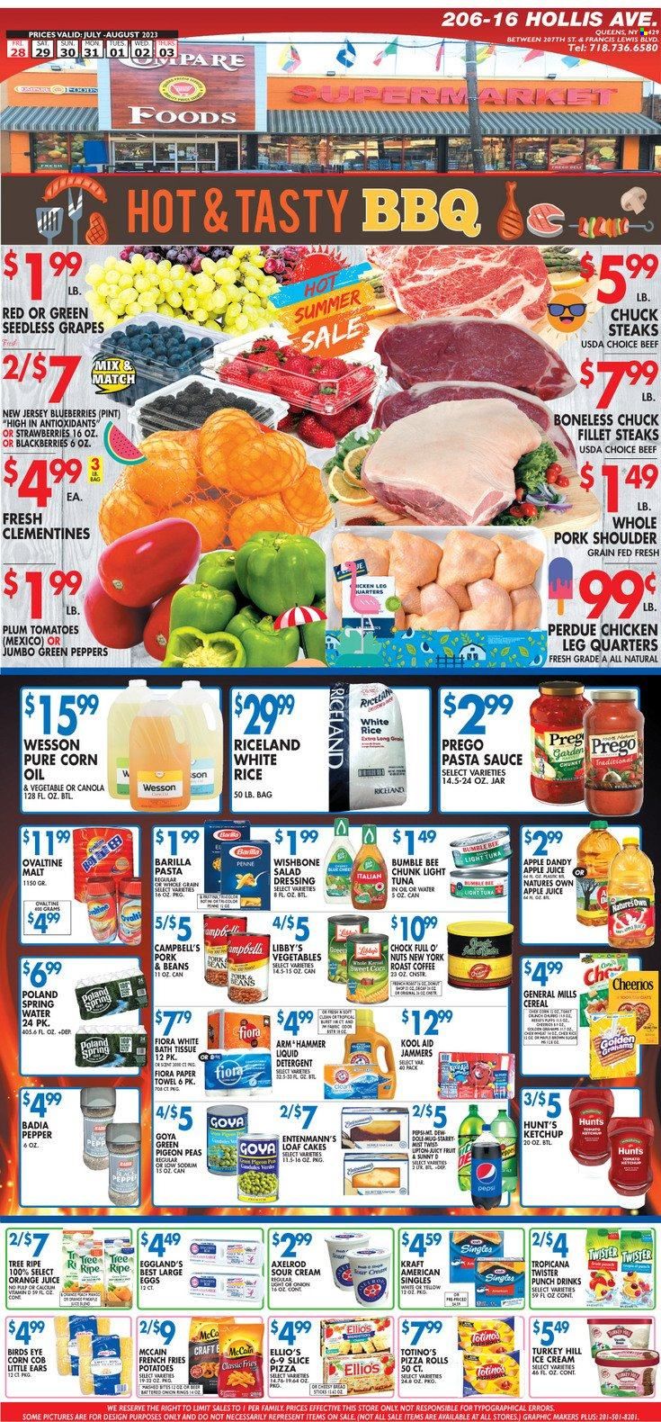 Compare Foods (NY) Weekly Ad Flyer Specials July 28 to August 3, 2023