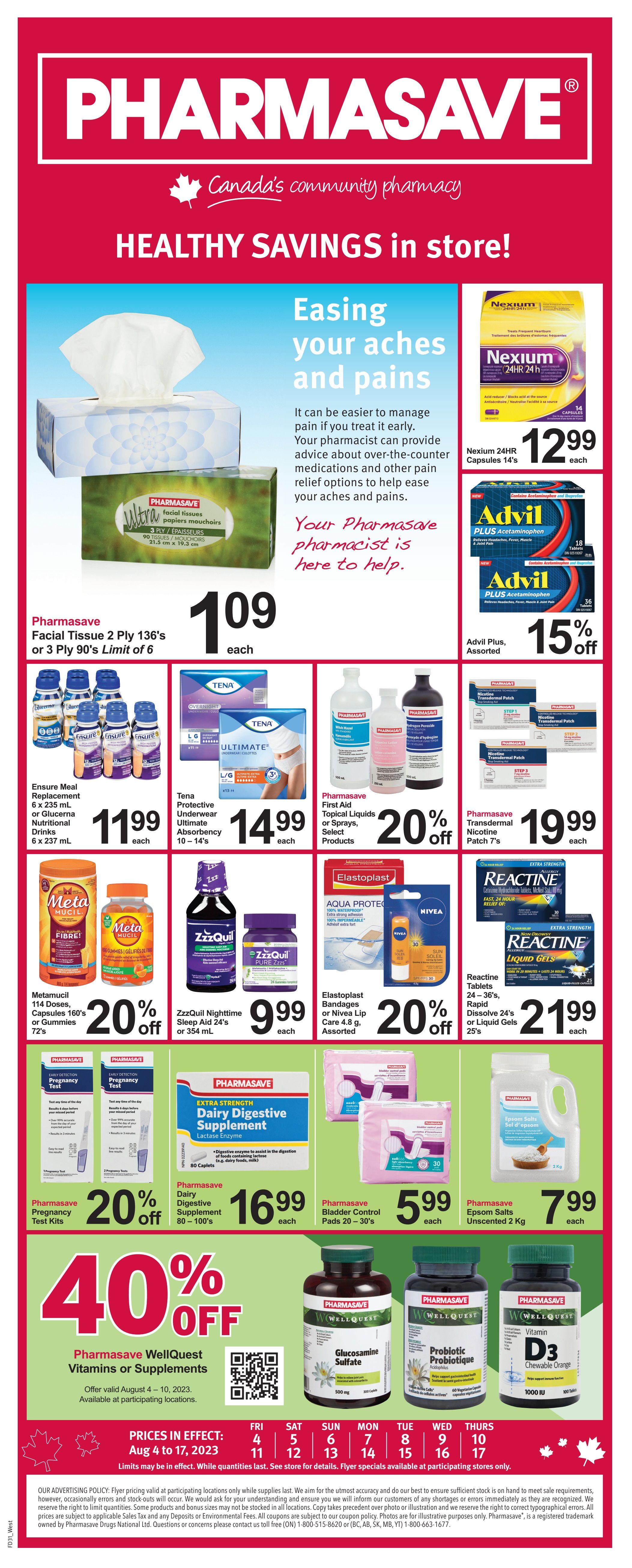 Pharmasave (West) Flyer August 4 to 17