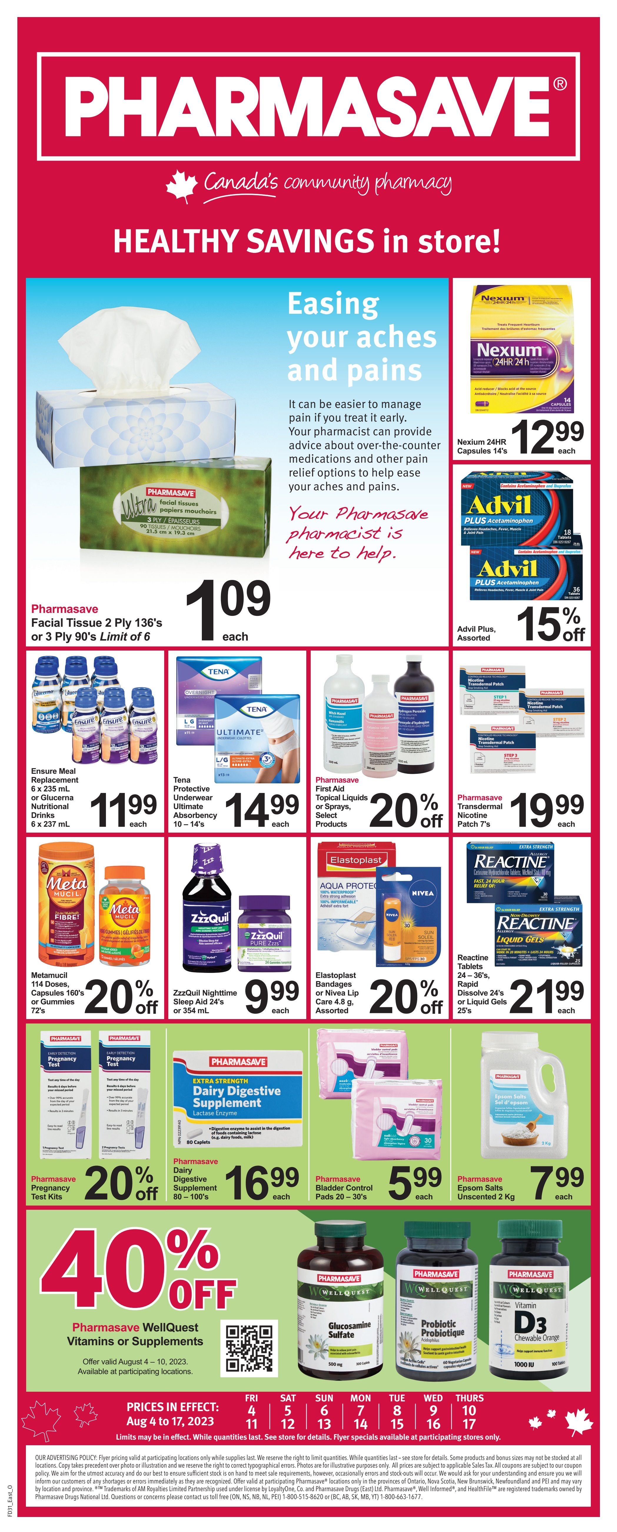 Pharmasave (ON) Flyer August 4 to 17