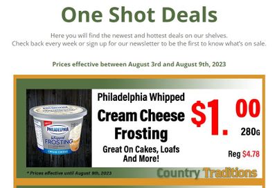 Country Traditions One-Shot Deals Flyer August 3 to 9