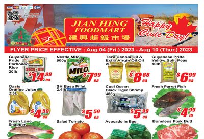 Jian Hing Foodmart (Scarborough) Flyer August 4 to 10