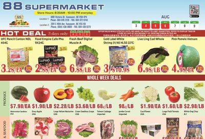 88 Supermarket Flyer August 3 to 9