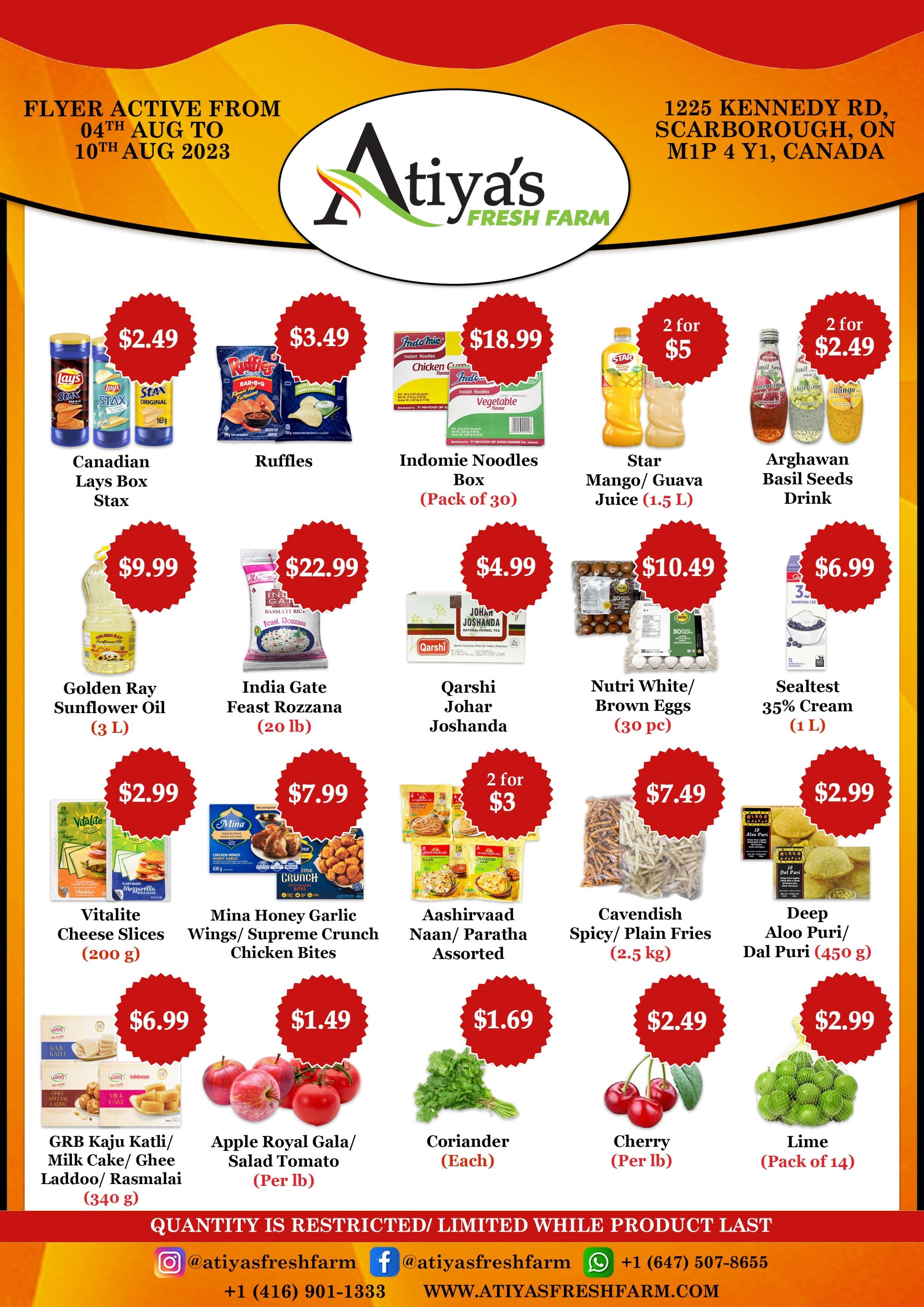 Atiya's Fresh Farm Flyer August 4 to 10