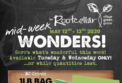 The Root Cellar Mid-Week Flyer May 12 and 13