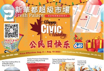 Fresh Palace Supermarket Flyer August 4 to 10
