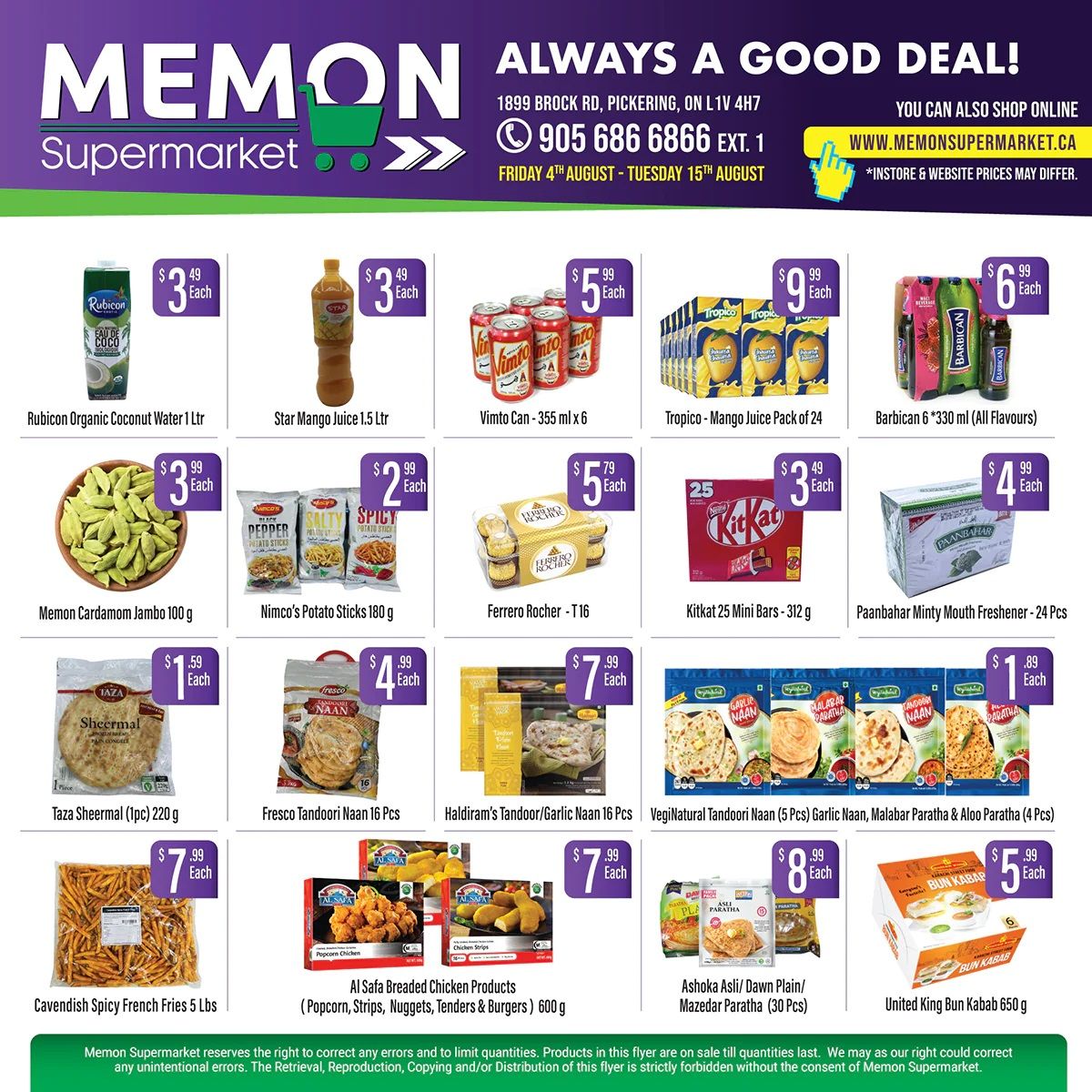 Memon Supermarket Flyer August 4 to 15