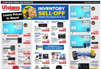 Visions Electronics Inventory Sell-Off Flyer August 4 to 10