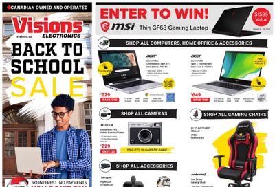 Visions Electronics Back To School Flyer August 4 to 24