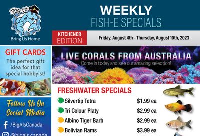 Big Al's (Kitchener) Weekly Specials August 4 to 10