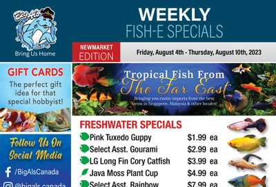 Big Al's (Newmarket) Weekly Specials August 4 to 10