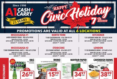 A-1 Cash and Carry Flyer August 1 to 31