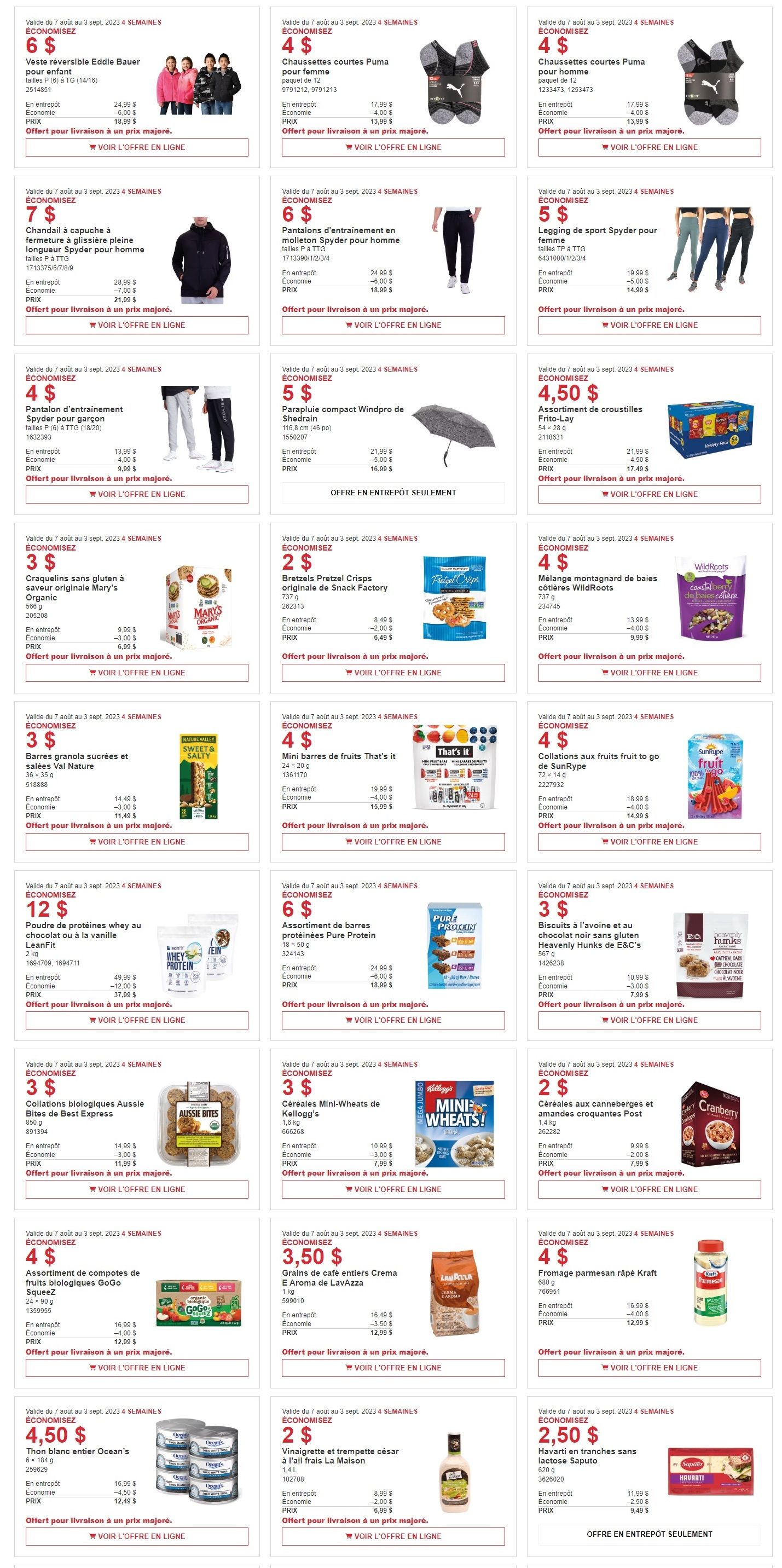 Costco (QC) Weekly Savings August 7 to September 3