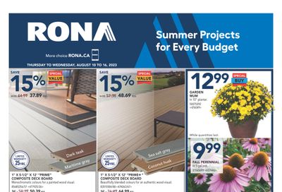 Rona (ON) Flyer August 10 to 16