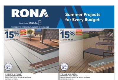 Rona (Atlantic) Flyer August 10 to 16