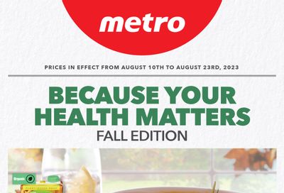Metro (ON) Your Health Matters Flyer August 10 to 23