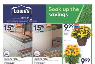 Lowe's (West) Flyer August 10 to 16