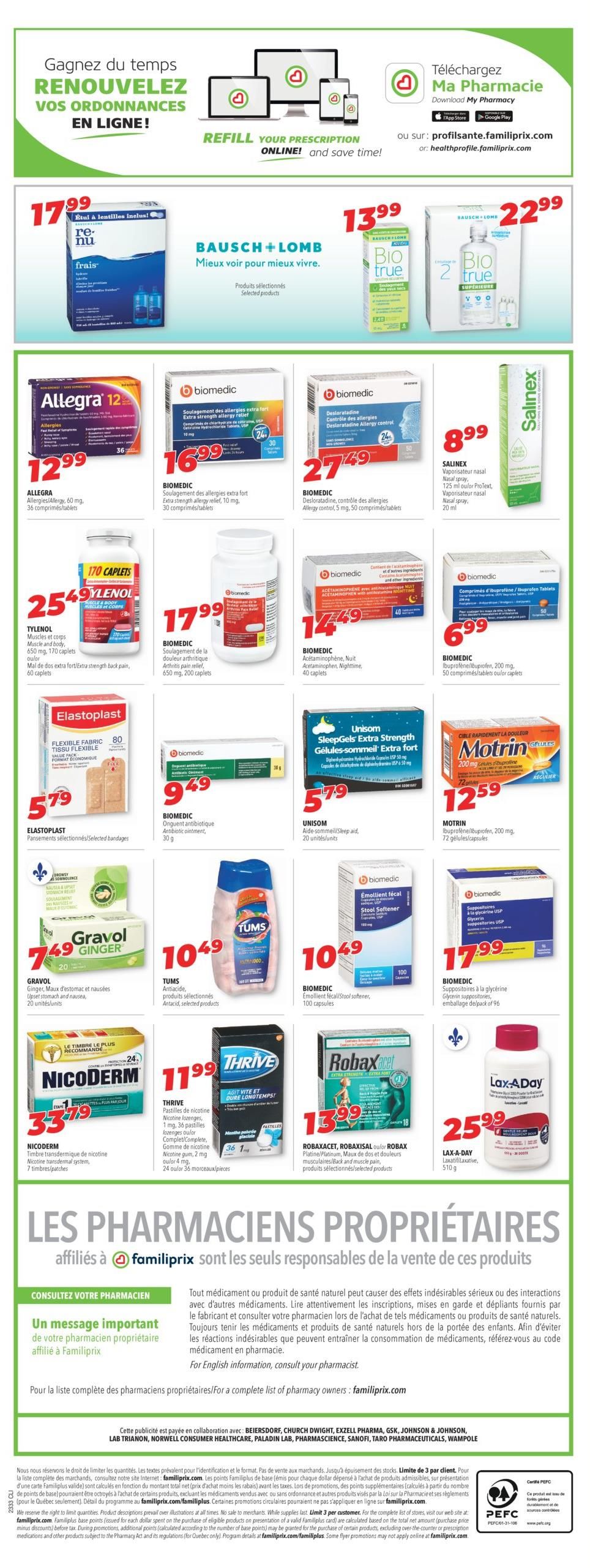 Familiprix Clinique Flyer August 10 to 16