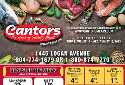 Cantor's Meats Flyer August 10 to 16