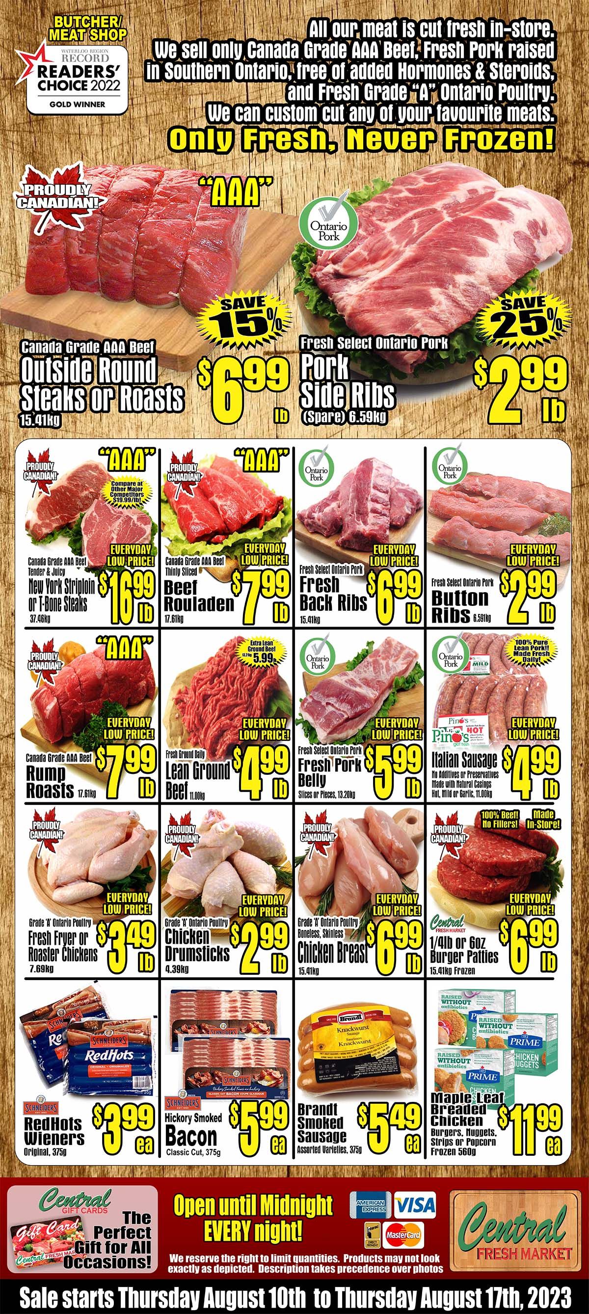 Central Fresh Market Flyer August 10 to 17