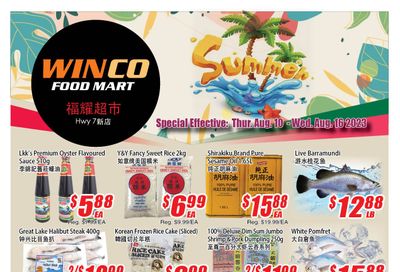 WinCo Food Mart (HWY 7) Flyer August 10 to 16