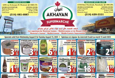 Akhavan Supermarche Flyer August 9 to 15