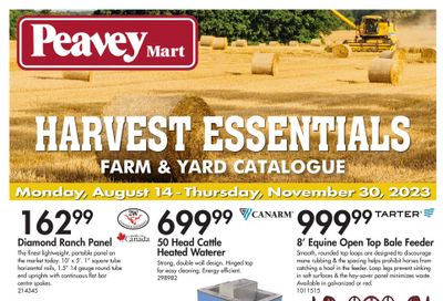 Peavey Mart Harvest Essentials Flyer August 14 to November 30