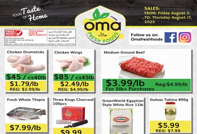 Oma Fresh Foods Flyer August 11 to 17