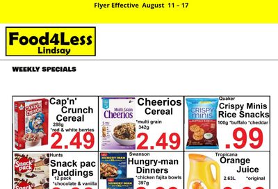 Food 4 Less (Lindsay) Flyer August 11 to 17