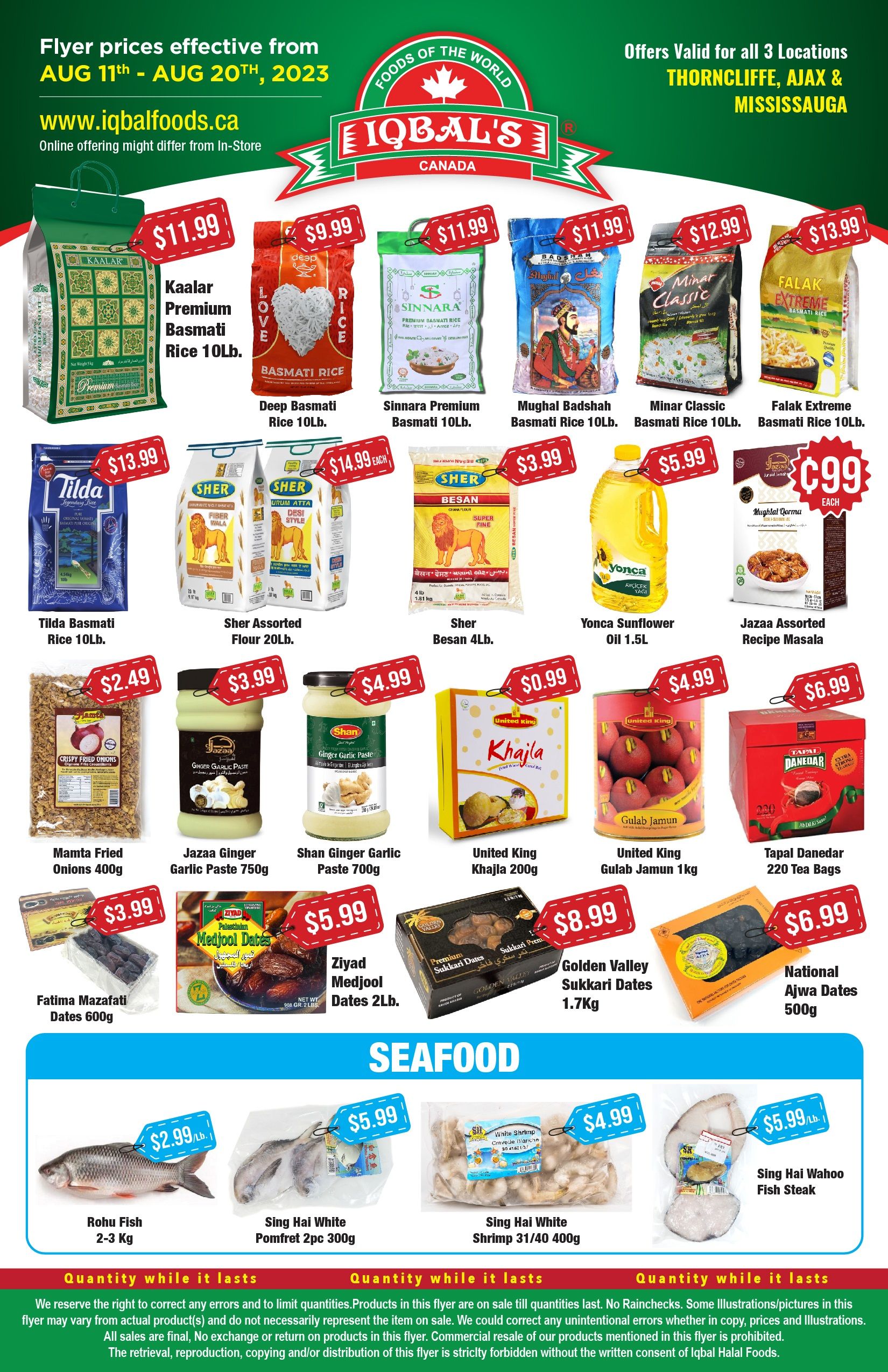 Iqbal Foods (Ajax, Mississauga & Toronto) Flyer August 11 to 20