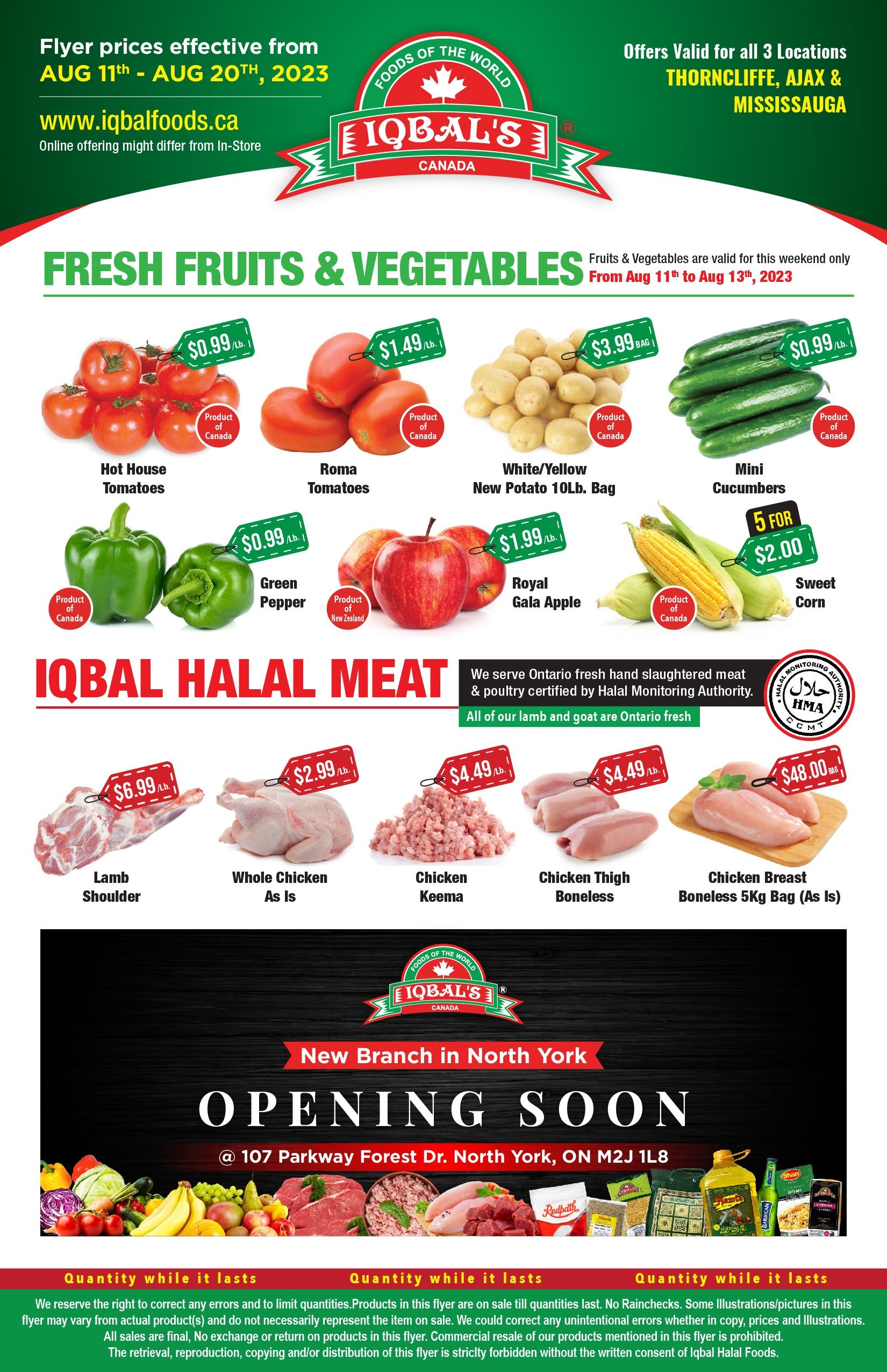 Iqbal Foods (Ajax, Mississauga & Toronto) Flyer August 11 to 20