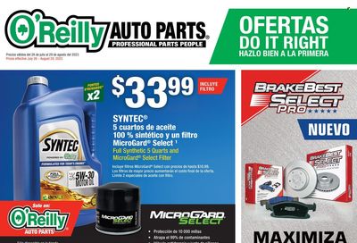 O'Reilly Auto Parts Weekly Ad Flyer Specials July 26 to August 29, 2023