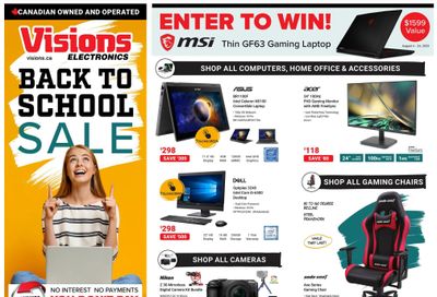 Visions Electronics Back To School Flyer August 11 to 17